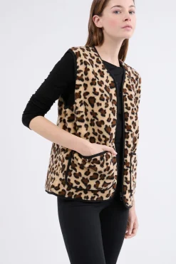 Chaleco sin mangas con efecto sherpa