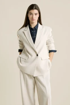 Chaqueta blazer oversize a rayas