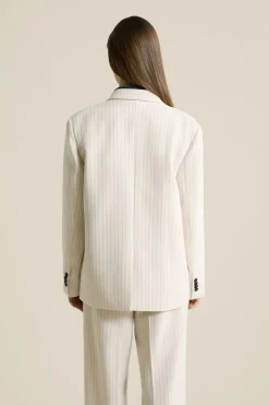 Chaqueta blazer oversize a rayas