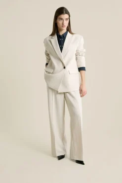 Chaqueta blazer oversize a rayas