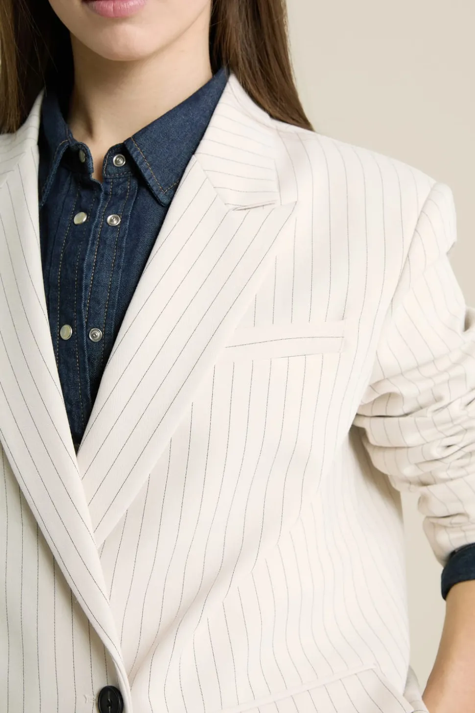 Chaqueta blazer oversize a rayas