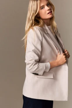 Chaqueta blazer oversize a rayas