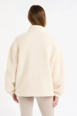 Chaqueta polar oversize con cuello alto y cordón