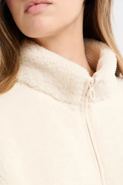 Chaqueta polar oversize con cuello alto y cordón