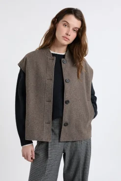 Chaqueta sin mangas con lana