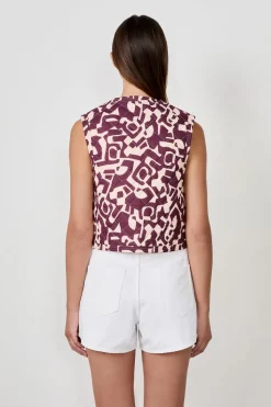 Chaqueta sin mangas estampada