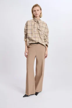 Chemise avec détail à nouer avec coton