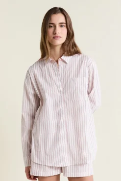 Chemise de pyjama à rayures avec coton