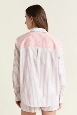 Chemise de pyjama à rayures avec coton