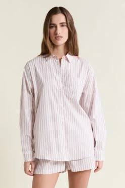 Chemise de pyjama à rayures avec coton