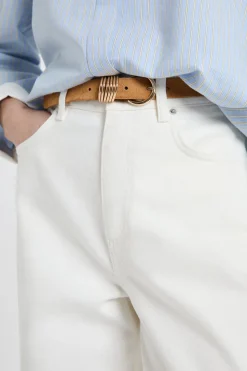 Cinturón de cuero con estampado de leopardo