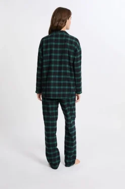 Conjunto de pijama de 2 piezas a cuadros de algodón