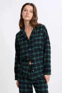 Conjunto de pijama de 2 piezas a cuadros de algodón