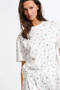 Conjunto de pijama de 2 piezas con estampado de algodón