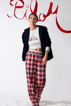 Conjunto de pijama de 3 piezas con estampado y algodón