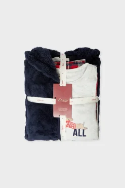 Conjunto de pijama de 3 piezas con estampado y algodón