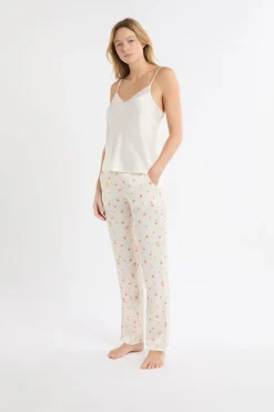 Conjunto de pijama de 3 piezas de satén