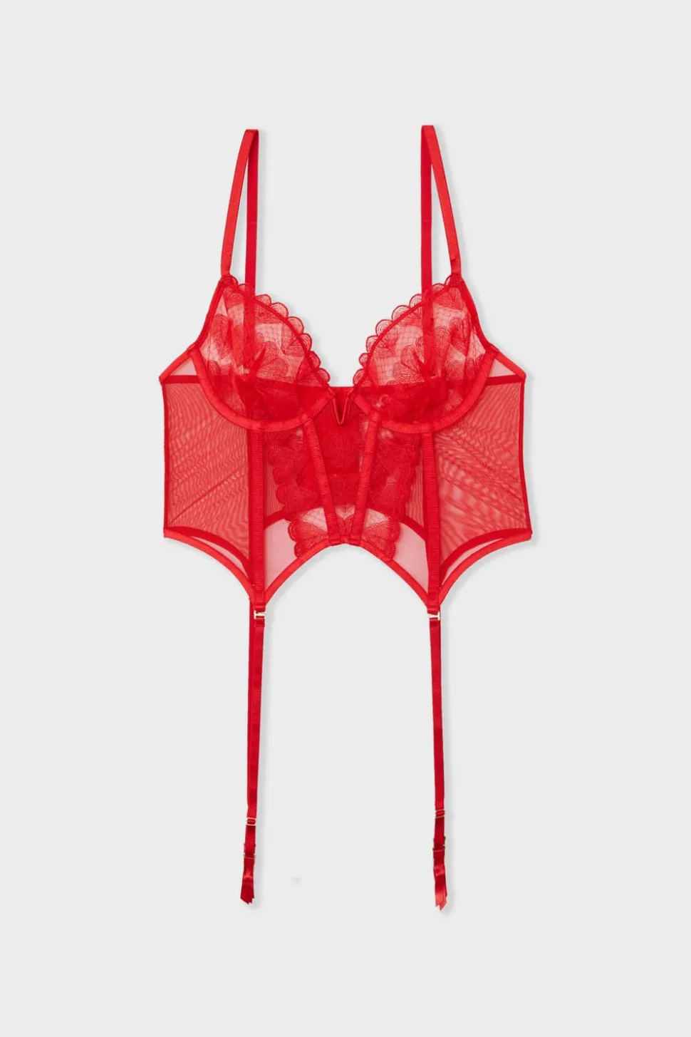 Corpiño con bordado de corazones