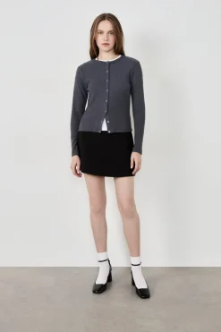 Cárdigan acanalado de manga larga