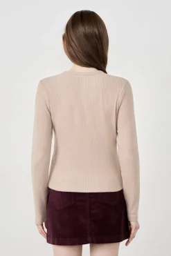 Cárdigan acanalado de manga larga