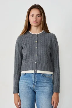 Cárdigan de cuello redondo con botones