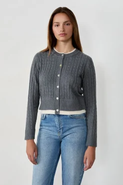 Cárdigan de cuello redondo con botones