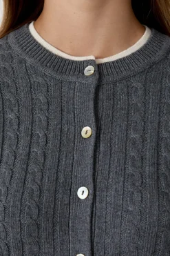 Cárdigan de cuello redondo con botones