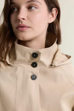 Gabardina con capucha y algodón