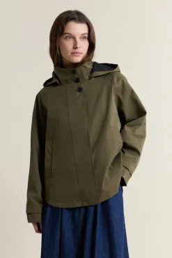 Gabardina con capucha y algodón