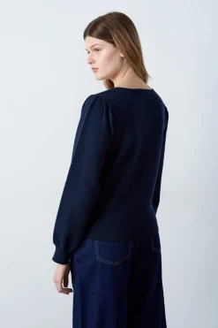 Jersey con cuello de cordones