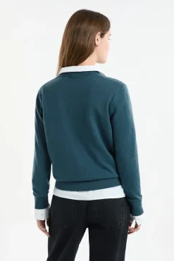 Jersey con cuello en V de lana