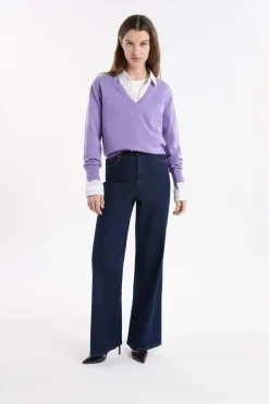 Jersey con cuello en V de lana