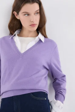 Jersey con cuello en V de lana