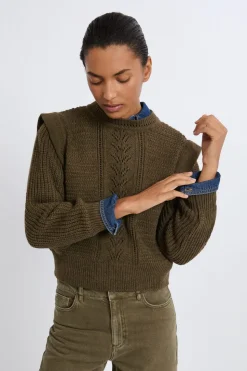 Jersey con hombreras de lana