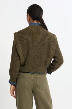 Jersey con hombreras de lana