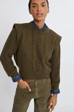 Jersey con hombreras de lana