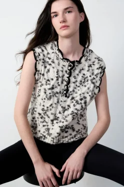 Jersey de botones sin mangas