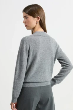 Jersey de cuello polo de cashmere