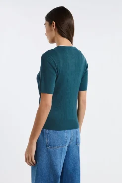 Jersey de cuello redondo de punto fino