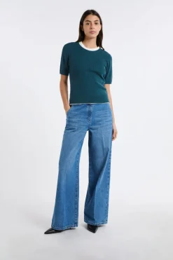 Jersey de cuello redondo de punto fino