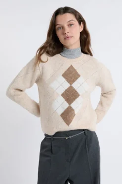 Jersey de cuello redondo con estampado