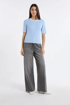 Jersey de cuello redondo de punto fino