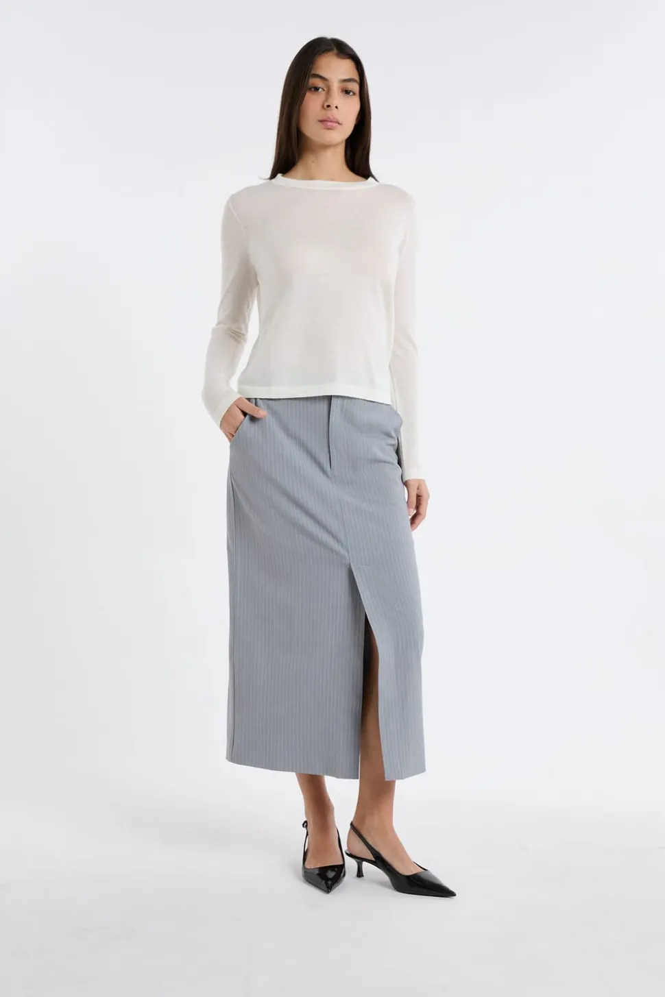 Jersey de cuello redondo de lana