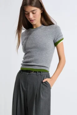 Jersey de manga corta de cachemira