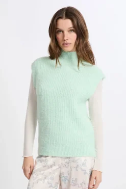 Jersey sin mangas con cuello alto