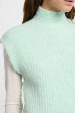 Jersey sin mangas con cuello alto