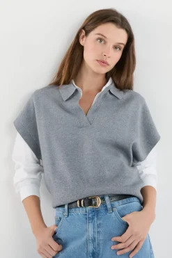 Jersey sin mangas con cuello polo