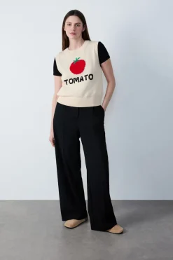 Jersey sin mangas estampado "Tomate"