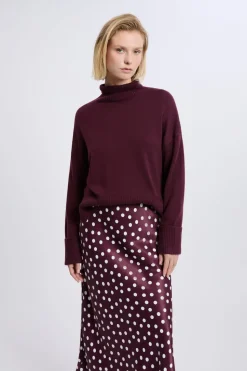 Jupe longue satinée à pois