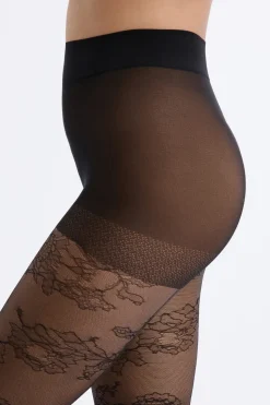 Medias transparentes con flores - 15D